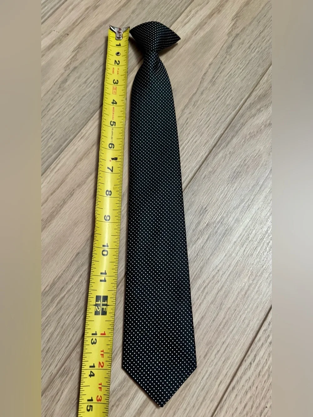 Boys Black Microdot Tie - Clip on